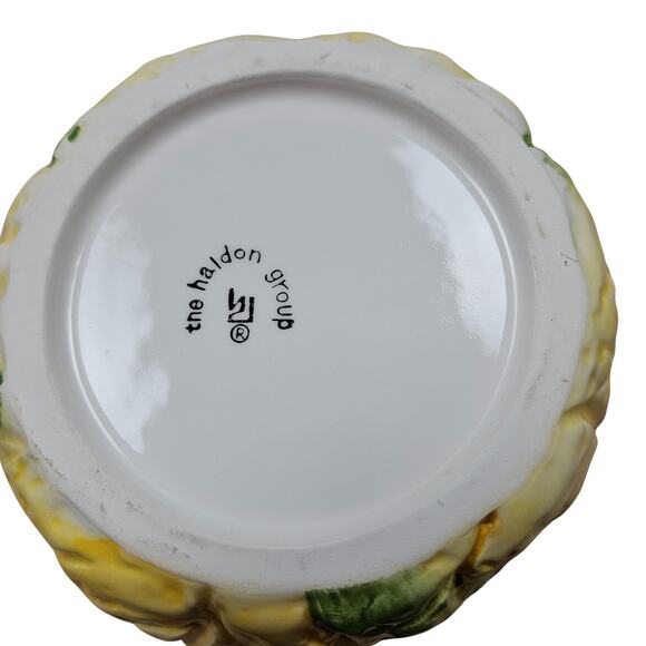 Shafford Org 1982 Green Cabbage Lettuce 4 Part Relish Plate 13" D with side dish - Picture 6 of 6